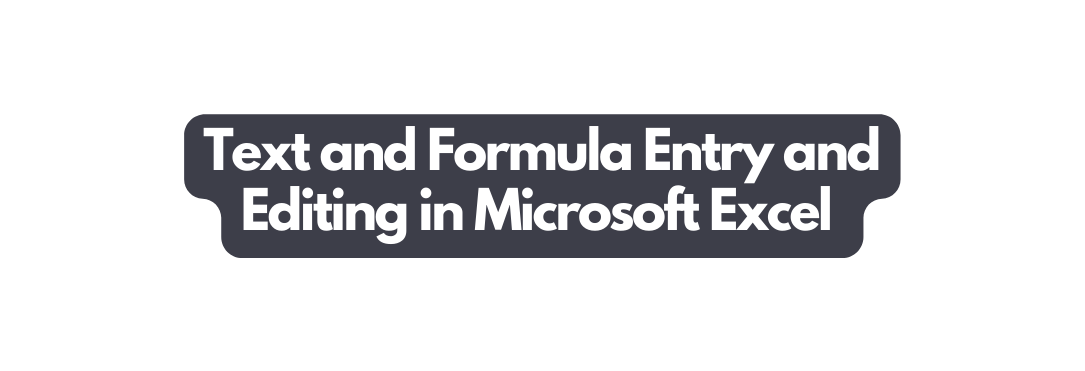 Text and Formula Entry and Editing in Microsoft Excel