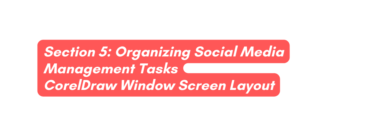 Section 5 Organizing Social Media Management Tasks CorelDraw Window Screen Layout