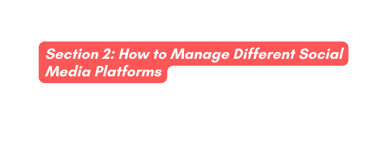 Section 2 How to Manage Different Social Media Platforms