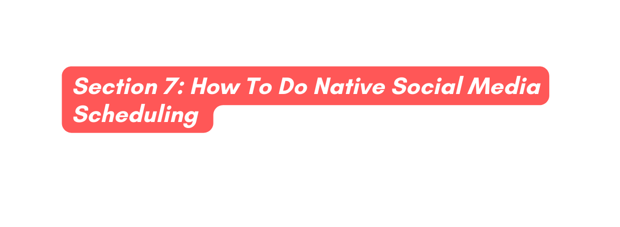 Section 7 How To Do Native Social Media Scheduling