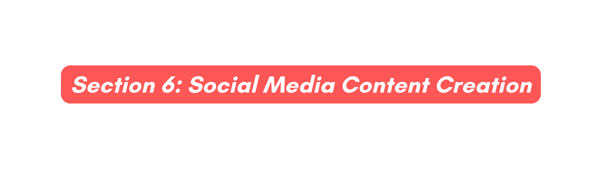 Section 6 Social Media Content Creation