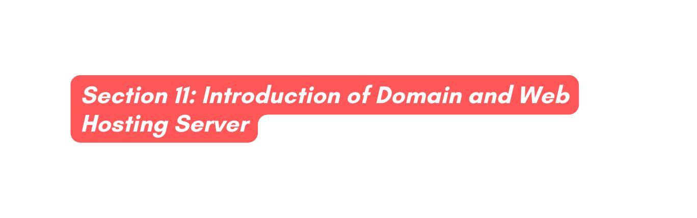 Section 11 Introduction of Domain and Web Hosting Server